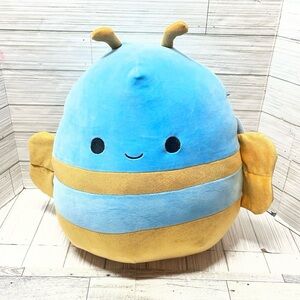 Blue and Yellow Bee Plush Toy Queen Bee with tags